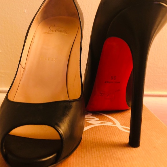 Christian Louboutin Shoes - Black Flo Peep Christian Louboutins